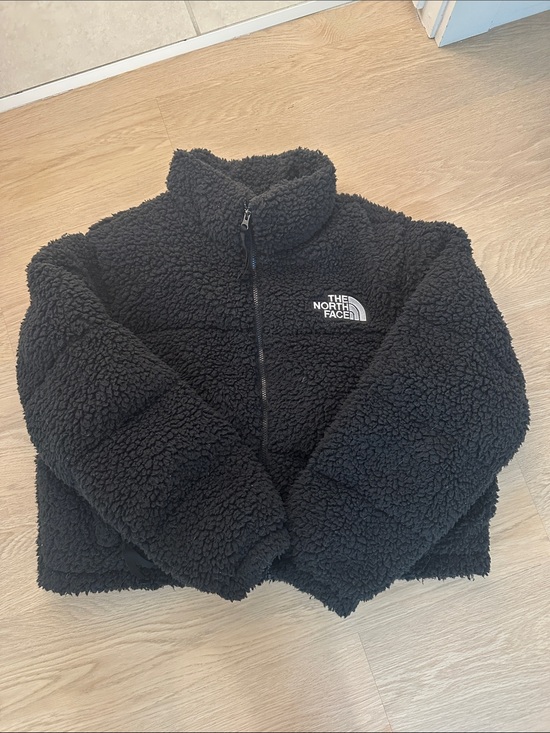 The North Face Jackets & Blazers - The North Face Black Crop Sherpa Fleece Zip Jacket